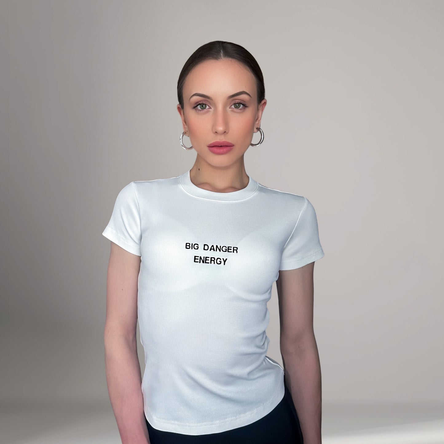 Danger Bodycon Embroidered Tee
