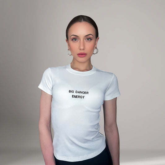 Danger Bodycon Embroidered Tee